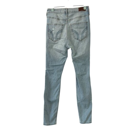 Hollister Blue Jeans Ultra High Rise Super Skinny Soft Stretch 7R Distressed - Picture 4 of 10